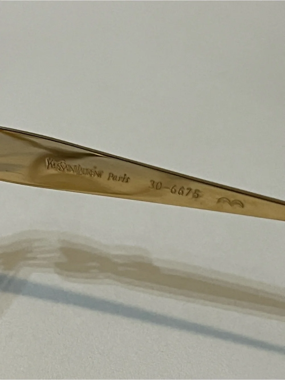 Yves Saint Laurent Gold Frame Glasses with Tortoiseshell Temples